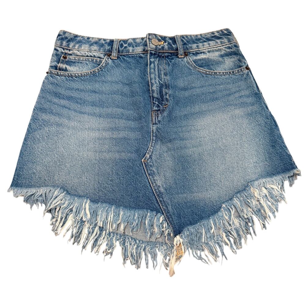 Free People Denim Asymmetrical Skirt Size 27
